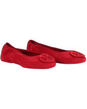 Tory Burch Reva Travel Ballet Flat Shoes - Red
