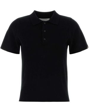 Extreme Cashmere Stretch Cashmere Blend Salamander Polo Shirt - Black