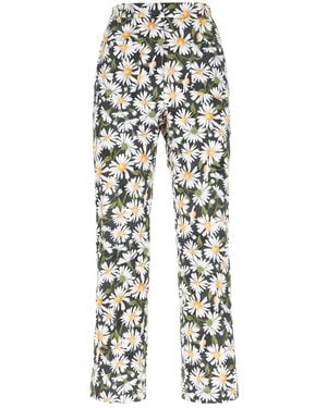 パンツ Weekend Printed Stretch Cotton Arten1234 Pant Flared patterned cotton trousers, white | Weekend Max Mara