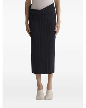 Mugler Pinstriped Split Skirt - Black