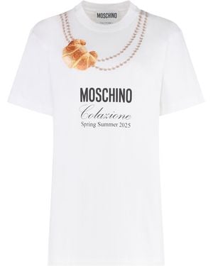 Moschino T-Shirt Printed Cotton T-Shirts & Jerseys - White