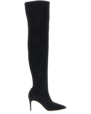 Casadei Boots Julia Suede Stretch - Black