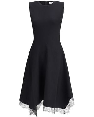 McQueen Asymmetric Midi Dress - Blue