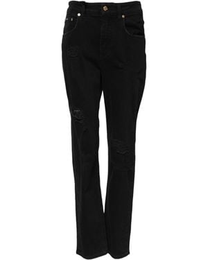 Dolce & Gabbana Boyfriend Cotton Flared Denim Jeans Elastane Clothing - Black