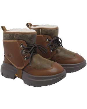 UGG Boots Calf Leather/Rubber Sole - Brown