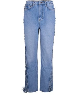 ROTATE BIRGER CHRISTENSEN Hydrangea Twisted Lacing Jeans - Blue