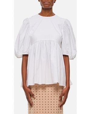 Cecilie Bahnsen Anisha Top Cotton - White