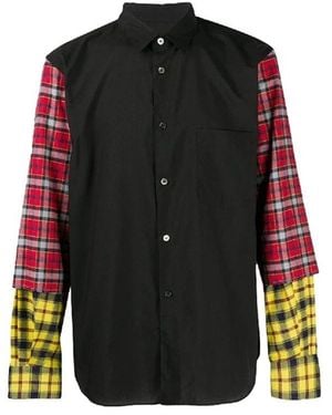 Comme des Garçons Checked Sleeve Shirt - Black