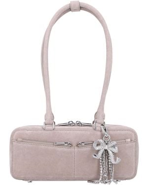 Self-Portrait Shoulder Bag With Charm Outer - Gray