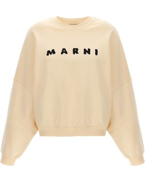 Marni Logo Print Sweatshirt - Natural