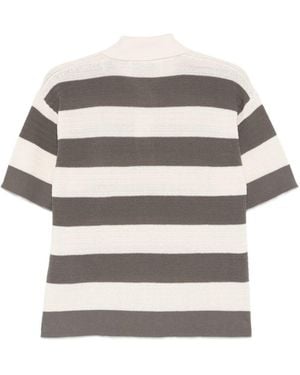 Ami Paris Ami De Coeur Striped Polo Shirt - Grey