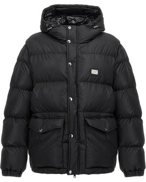 Dolce & Gabbana Logo Plate Down Jacket - Black