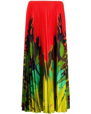 Valentino Mirrored Monkeys Forest Pleated Skirt