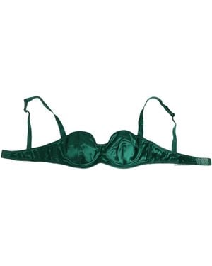 Dolce & Gabbana Dolce & Gabbana Silk Satin Semi-Padded Underwire Bra - Green