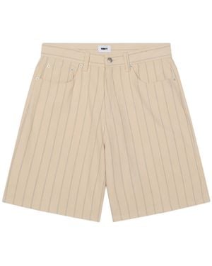 Obey Stripe Baggy Denim Short - Natural