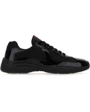 Prada Fabric And Leather America S Cup Trainers - Black