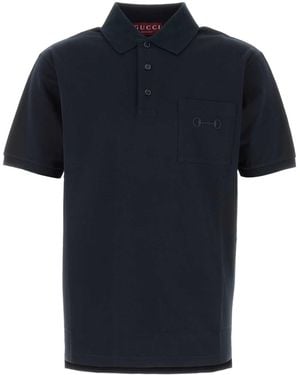 Gucci Midnight Blue Stretch Piquet Polo Shirt