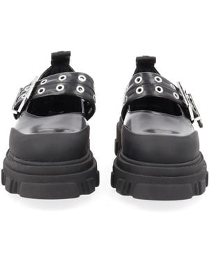 Ganni Ballerina With Logo Buckle Recycled Polyester Shoe - Black