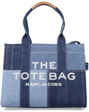 Marc Jacobs The Large Tote Patchwork Denim Bag - Blue