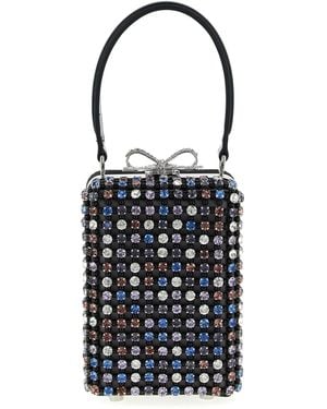 Self-Portrait 'Multi Crystal Chainmail' Handbag - Blue