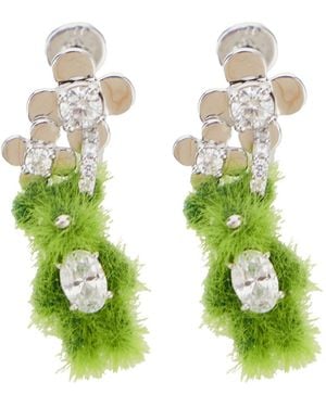 YVMIN Grass Flower Bear Earrings With 925 Rose Plating For Plated 18K - Green