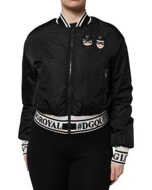 Dolce & Gabbana Nylon #Dgfamily Full Zip Bomber Jacket Clothing - Black