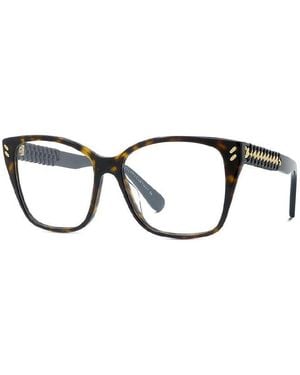 Stella McCartney Eyeglasses Square Full Rim, Dark Havana Frame And Clear Demo Lens Sc50027I052 - Brown