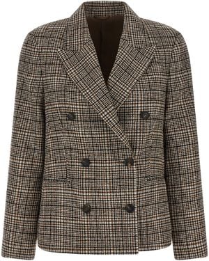 Brunello Cucinelli Alpaca Leather Blazer Clothing - Brown