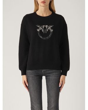 Pinko Nelly Felpa Logo Birds Hoodie - Black