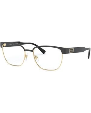 Versace Eyeglasses Browline Full Rim, Frame And Clear Demo Lenses Lens Ve12641436 Sunglasses - Metallic