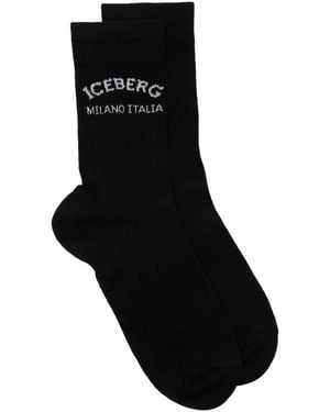 Iceberg Socks With Logo - Black