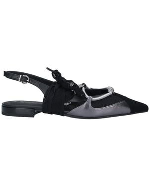 Pinko Gianira Leather Fabric Ballerinas - Black