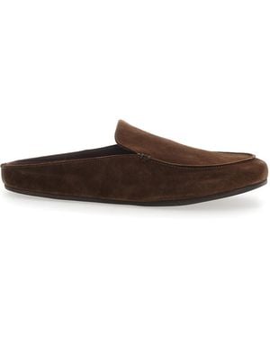 VINNY'S Camoscio Suede Flat Shoes - Brown