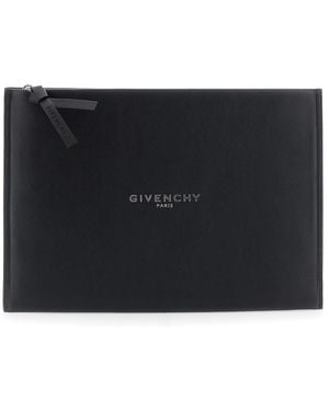 Givenchy Padded Antigona Clutch With Leather Details And Embossed Logo, Clutches Pochettes - Black
