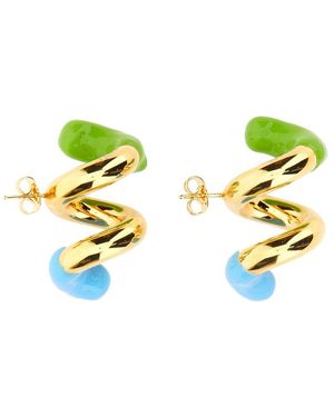 Sunnei Double Fusillo Earring Brass Earrings - Blue