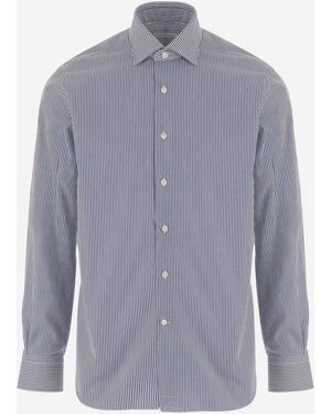 Alessandro Gherardi Striped Cotton Shirt - Blue