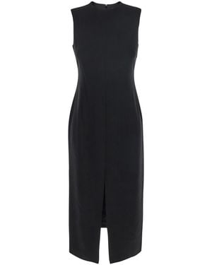 Theory Sleeveless Dress With Round Neck And Front Single Slit - Black