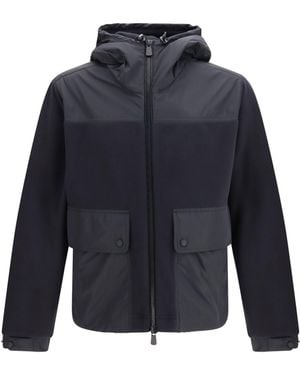 Moncler Polartec Hooded Zip-Up Sweatshirt Outer: Polyester Jumper - Blue