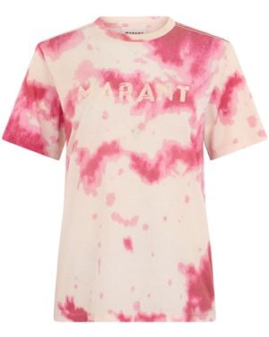 Isabel Marant T-Shirt Tie-Dye Cotton T-Shirts & Jerseys - Pink