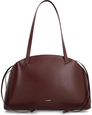 【送料&関税込】Jil Sander curve Burgundy Leather Crossbody Jil Sander 'Curve' Burgundy Leather Crossbody Bag | ShopSimon