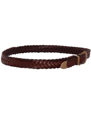 Alberto Luti Garment-Dyed Braided Belt Leather - Brown