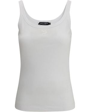 Dolce & Gabbana Ribbed Top - White