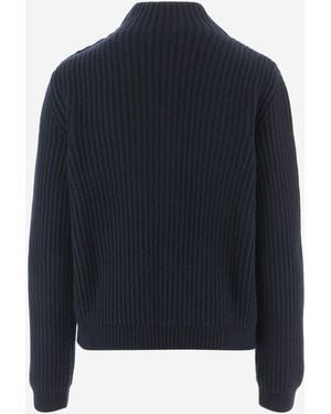 Ferragamo Sweater Wool And Cashmere - Blue