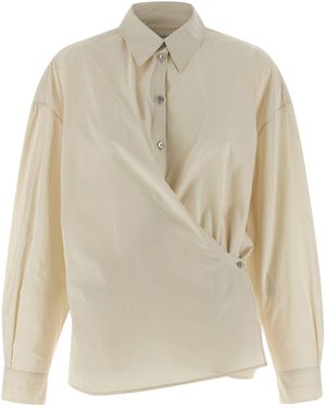 Lemaire Straight Collar Twisted Shirt - White