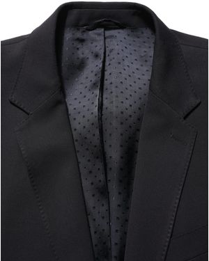 Dolce & Gabbana Dark Blue Wool Slim Fit Formal Men 2 Piece Suit - Black