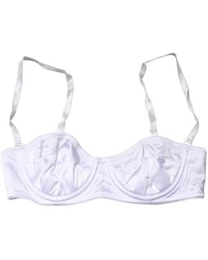 Dolce & Gabbana Semi-Pad Underwire Balconette Bra Underwear Elastane Silk Clothing - Blue
