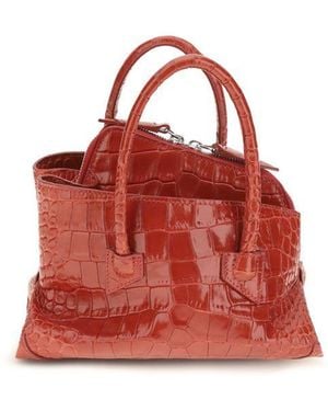 The Attico Red Calf Leather Bos Taurus Handbag