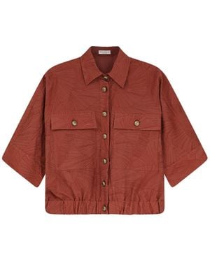 Brunello Cucinelli Cotton Blend Shirt With Embroidery - Red