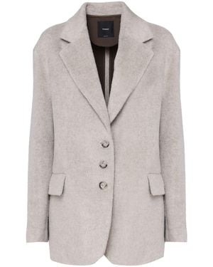 Pinko Single-Breasted Tailored Blazer - Grey