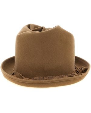 Yohji Yamamoto Curled Crown Hat - Brown